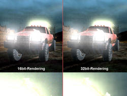 FARBTIEFE 32-Bit-Rendering erlaubt genauere Rechenoperationen und erzeugt weniger Bildfehler.