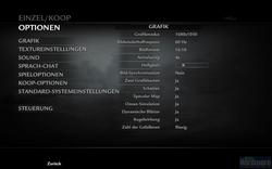 Call of Duty 5 World at War: Grafikmenü