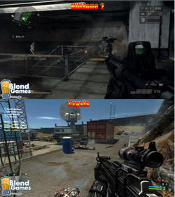 Grafikvergleich: Crysis (unten) gegen den Newcomer Killzone 2. (Bild: Blend Games)