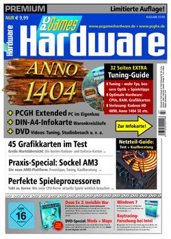 Die PCGH Premium 07/2009 zu Anno 1404 steckt in einer durchsichtigen, teilweise bedruckten Folienverpackung.