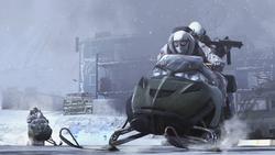 Call of Duty 6: Modern Warfare 2 - In winterlicher Idylle lässt sich auch mal eine heiße Kette riskieren.