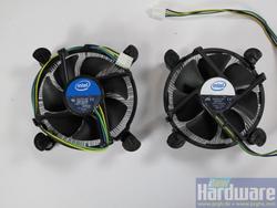 Lynnfield im Test: Kühlervergleich: Core i5 (links) und Core 2 (rechts)