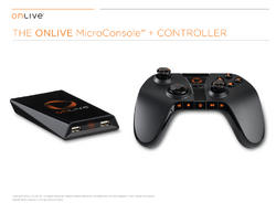 Der Controller und die Micro-Konsole für den Streaming-Service Onlive