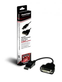 Displayport-DVI-Adapter von Powercolor. Praktisch, aber nur bis 24 Zoll. 