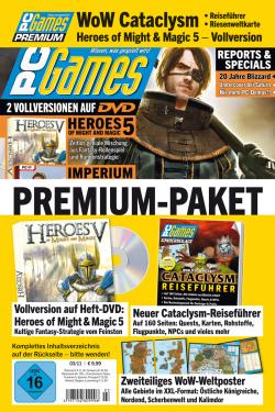 Prall gefülltes Paket: die neue PC Games Premium 03/11 mit DVD-Ausgabe, zwei Vollversionen, dem 160seitigen Cataclysm-Reiseführer und einem zweiteiligen Riesenposter.