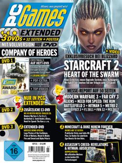 Volle Packung: PC Games Extended 7/11 mit drei (!) DVDs, Vollversion Company of Heroes, Minecraft-Guide, zwei Postern und Vielem mehr.