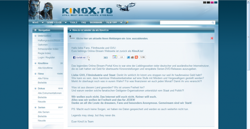 Kino.to und Kinox.to: Premium-Kunden droht Strafverfolgung
