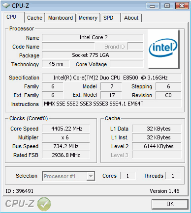 Der neue FSB-Rekord von 734,2 MHz von "Youngpro"