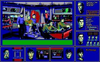 PC-Spiele im Star-Trek-Universum: Star Trek: The Rebel Universe, 1987 (Bild: Mobygames.com). Erster Versuch, die Brücke der 1701-Enterprise grafisch nachzubilden.