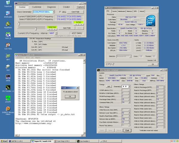 Super PIs 1M-Test wurde mit 4.544 Megahertz in 9,094 Sekunden bewältigt. (Bild: overclocking-team-switzerland.ch)