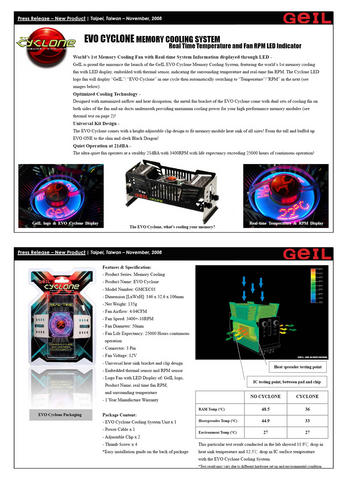 Die Features des GEIL Evo Cyclone (Bild: GEIL)