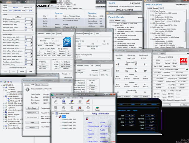 User eva2000 aus dem Team von i4memory.com erreichte mit einem Core i7 920 und vier OCZ Core V1 SSDs 30.132 Punkte im PCMark 05.