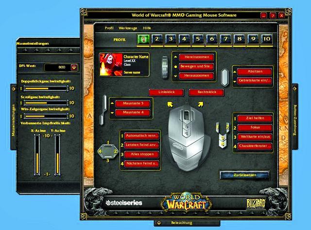 Die Software der WoW MMO Gaming Mouse