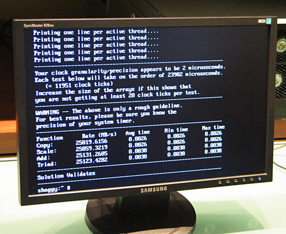 Benchmark-Ergebnis des Shanghai-Systems.