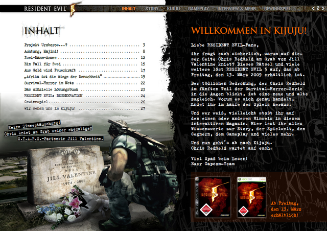 Inhalt Resident Evil 5 Magazin