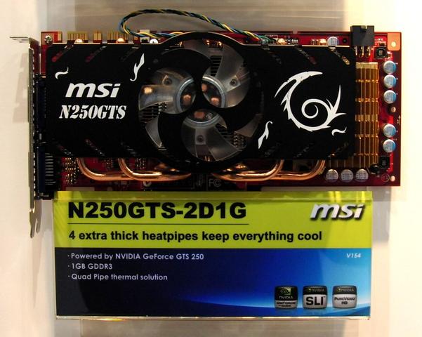 MSIs Geforce-GTS-250-Grafikkarte trägt die BezeichnungI N250GTS-2D1G