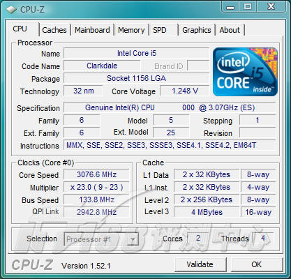 Clarkdale/Core i3: von CPU-Z schon weitgehend erkannt