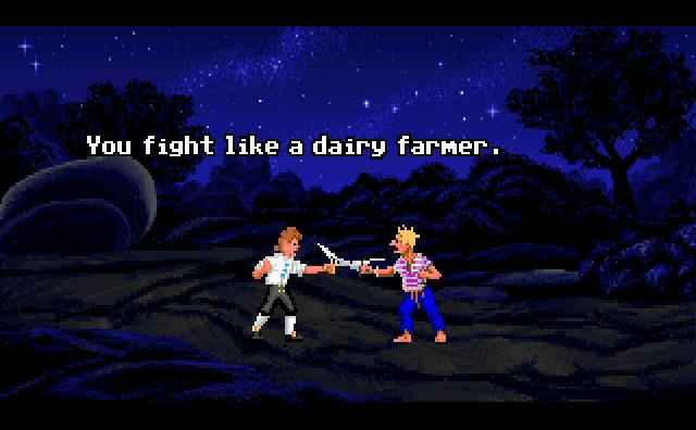 Screenshot aus The Secret of Monkey Island, u.a. von Ron Gilbert und Tim Schafer