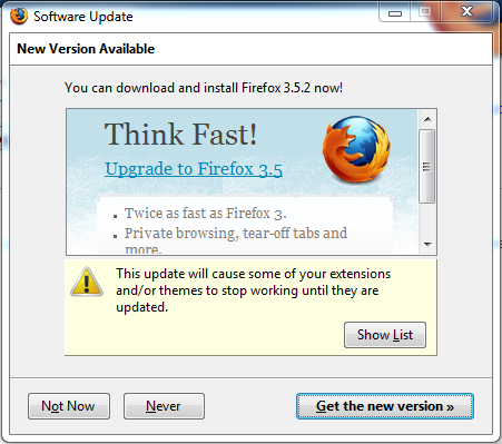 Firefox 3.5: Addon-Prüfung (1)