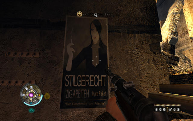 Wolfenstein: 'Der Geschmark' dieses Plakats ist fragwürdig, jedoch sti(e)lgerecht.