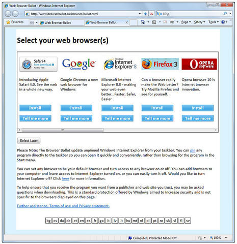 Microsoft: So könnten das Auswahlfenster für alternative Browser aussehen