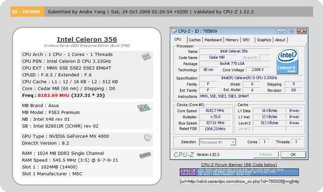 Overclocking-Weltrekord: 8.182,69 Mhz validiert
