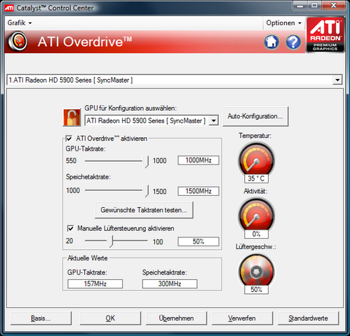 Radeon HD 5970: Unlocked Overdrive für maximalen Taktspielraum