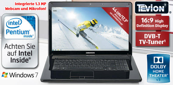 Angebot: Das 17,3-Zoll-Notebook Medion Akoya E7212 gibt es ab sofort für 599 Euro bei Aldi zu kaufen.