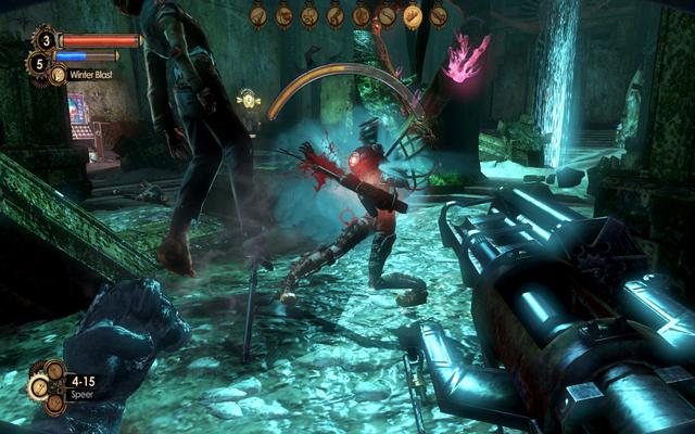 Bioshock 2 im Test: Die Big Sister ist so ziemlich die ärgste Bedrohung, die Ihnen in Rapture begegnet.