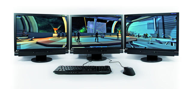 AMD Eyefinity: Fünf Bildschirme im Single Large Surface-Modus