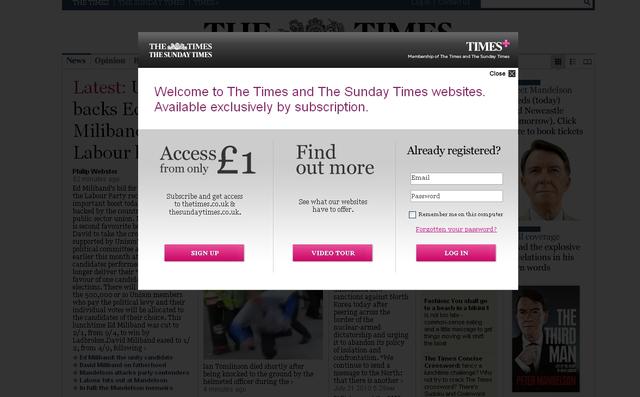 The Times: 40 Prozent weniger Online-Leser seit Internet-Maut