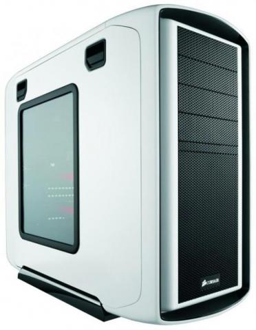 Corsair Special Edition White Graphite Series 600T Case - Front-Ansicht mit Fenster 
