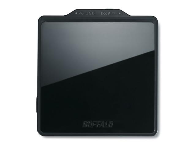 Externer DVD-Brenner von Buffalo mit Kabelmanagment und solidem Softwarepaket