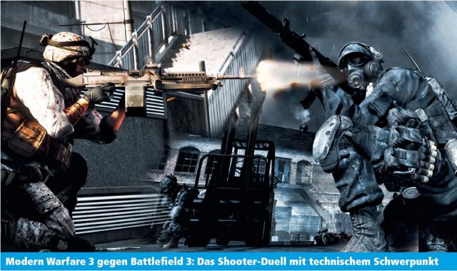 Kampf der Giganten: Modern Warfare 3 gegen Battlefield 3 - Vorschau auf PCGH 10/2011