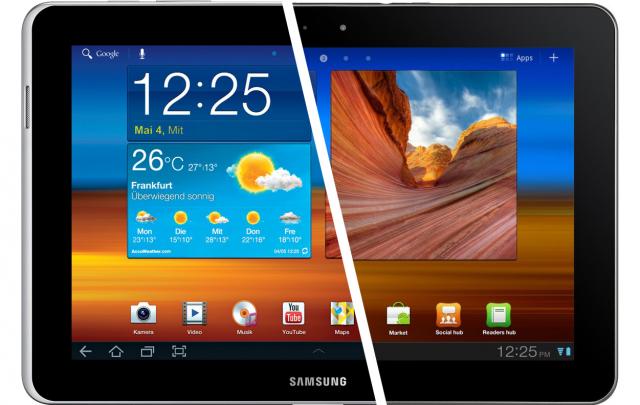 Galaxy Tab 10.1 im Vergleich zum 10.1N (links) bei den Kollegen von Chip.