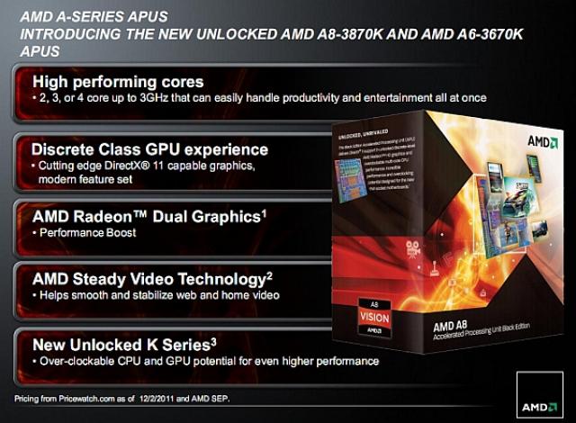 A8-3870K und A6-3670K ersetzen ihre Vorgänger plus AMD-Benchmarks und Listungen im Preisvergleich