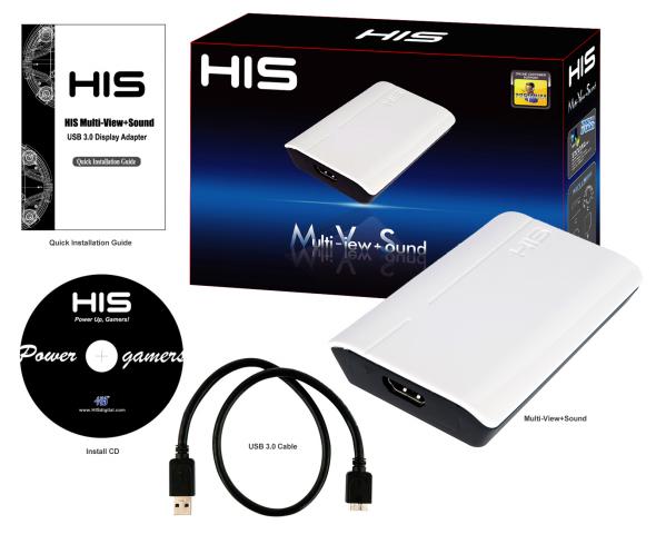 HIS Multi-View+Sound: USB 3.0-Adapter ermöglicht zusätzlichen Monitoranschluss