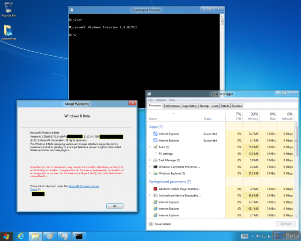 Windows 8: Screenshots von Build 8172 mit Taskmanager und Sidebar aufgetaucht (6)