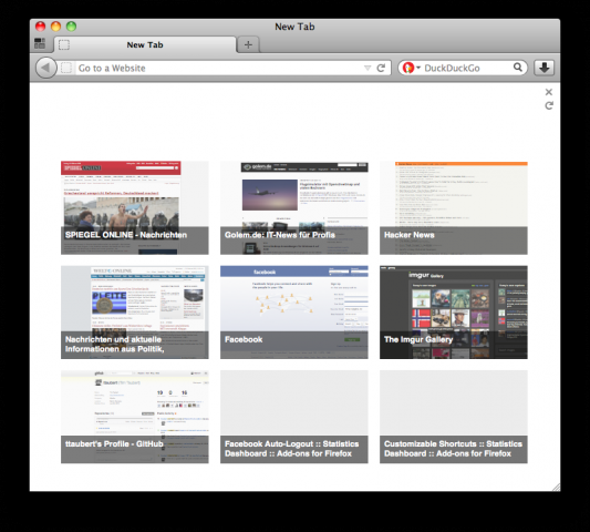 Firefox: Erste Tests der 'New-Tab'-Seite, bekannt aus Chrome und Opera - Feedback erwünscht 