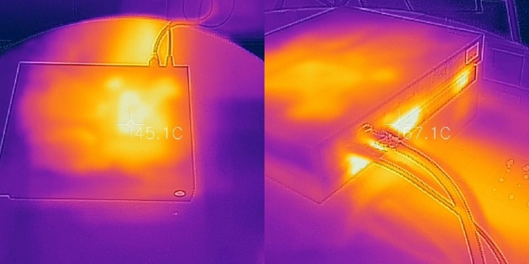 Temperaturen bis zu 68 Grad Celsius an der Rückseite der Xbox One X