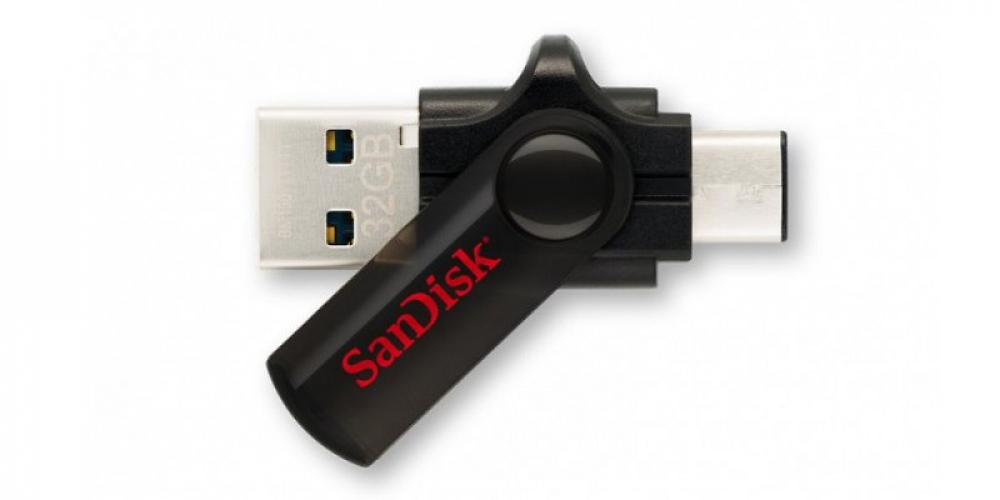 USB-Stick mit USB-A (links) und USB-C-Anschluss (rechts)