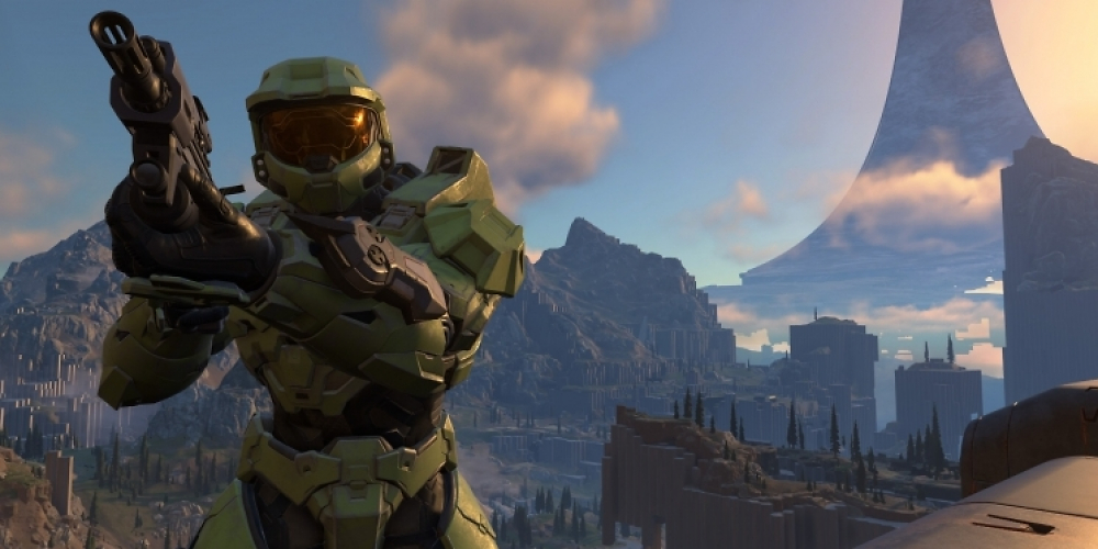 Halo Infinite: Master Chief macht Werbung für Windows 11.