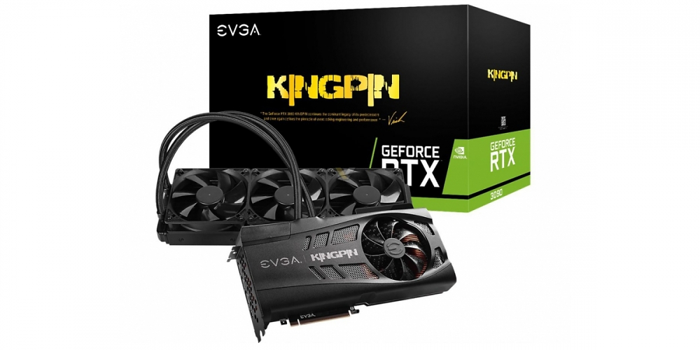 Geforce RTX 3090 Ti: EVGAs Kingpin-Modell soll zwei 12-Pin-Stromanschlüsse erhalten - im Bild die: RTX 3090 Kingpin (Non-Ti)