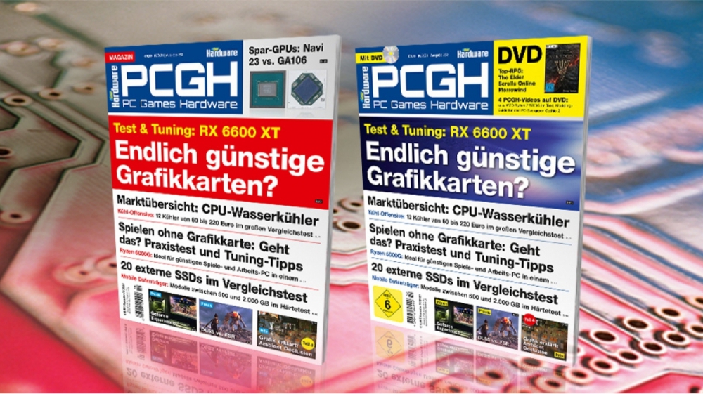 PCGH 10/2021 (#252): RX 6600 XT unter der PCGH-Lupe, DLSS vs. FSR, Spielen ohne Grafikkarte in der Praxis, 12 CPU-Wasserkühler, Geforce Experience Tool-Box im Check u. v. m. - auf DVD "The Elder Scrolls Online: Morrowind"