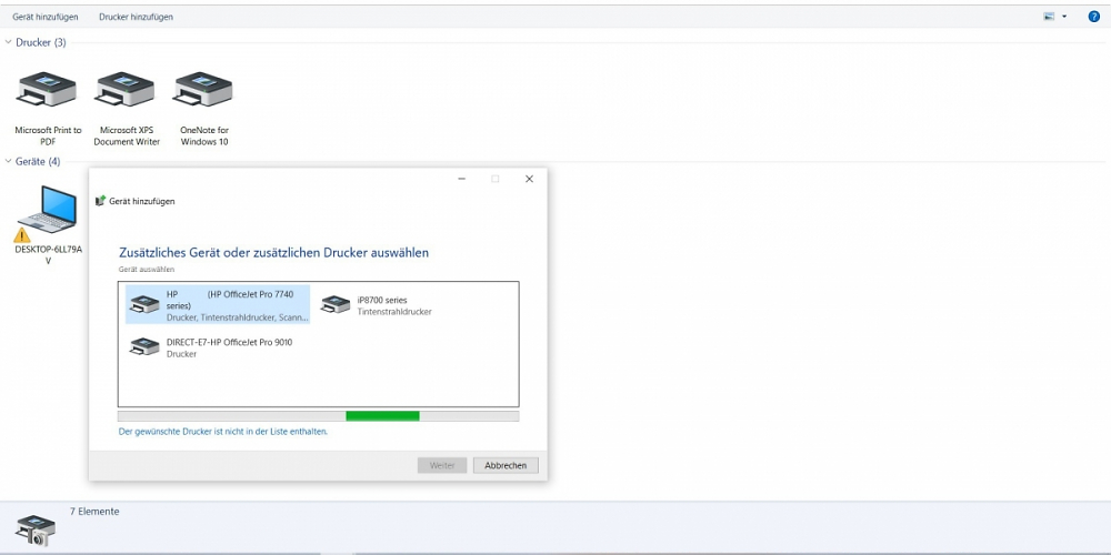 Windows-Druckereinstellungen in der Systemsteuerung