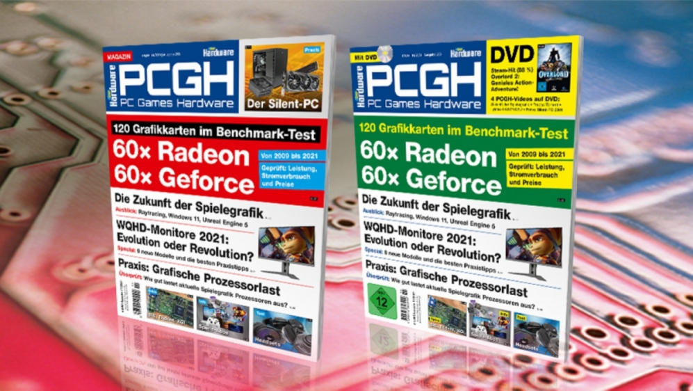 PCGH 11/2021 (#253): 120 Grafikkarten im Bench-Parcours, Zukunft der Spielegrafik, grafische Prozessorlast und große Vergleichstests bei Headsets, Gaming-Mäusen und WQHD-Monitoren u. v. m. - auf DVD "Overlord 2"
