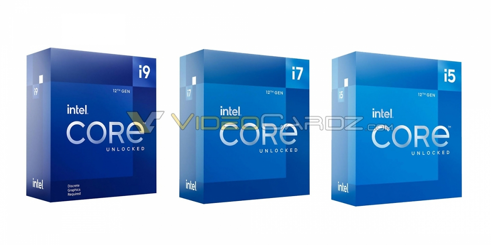 Verpackung der neuen Alder-Lake-CPUs: Core i3 bis Core i7