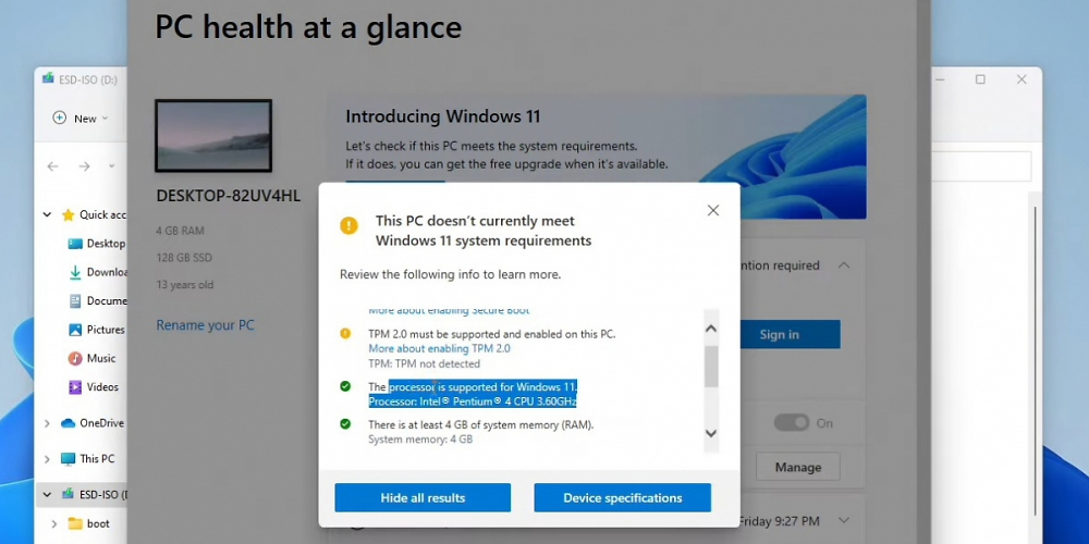 Windows 11: PC Health Check winkt Pentium 4 durch (1)