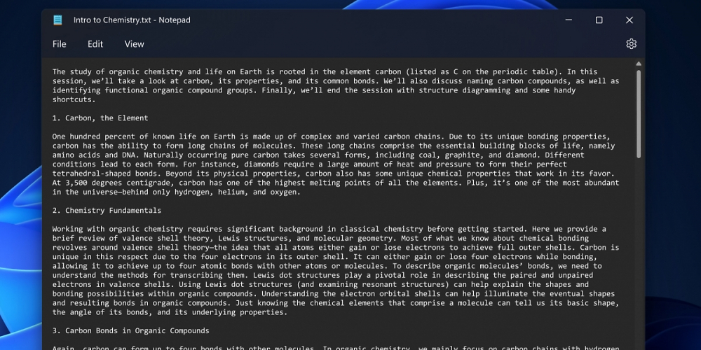 Dark Mode im Notepad