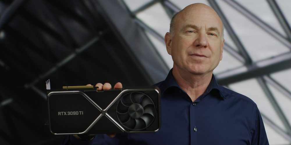 Nvidia Geforce RTX 3090 Ti: EVGA teasert offenbar Release an - im Bild: Nvidias Jeff Fisher zur CES